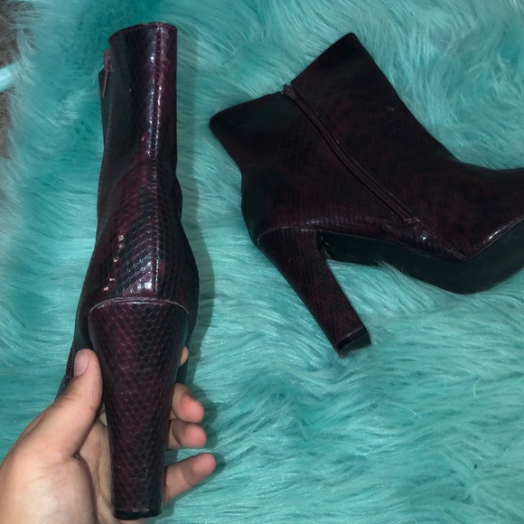 Burgundy Python Short Boot - Picture 3 of 3